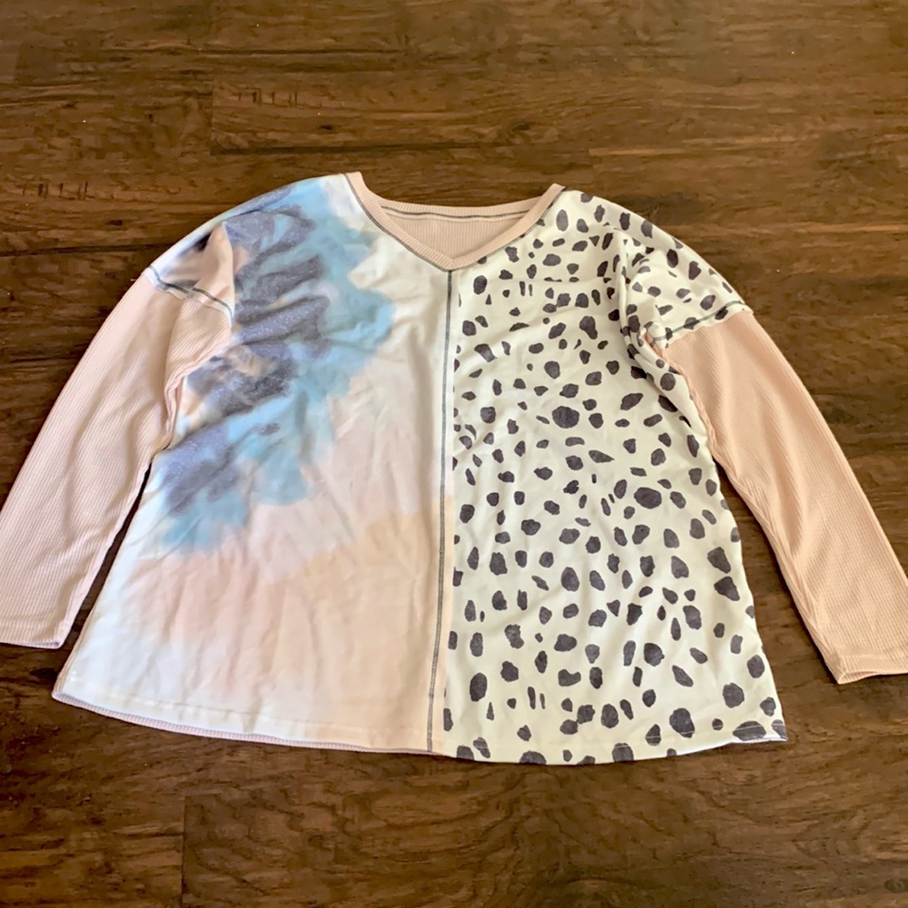 Tie Dye, Leopard, Waffle Knit Pullover